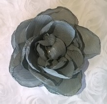 Elsa Grey Chiffon Rhinestone Flower Colour -Pack of 5